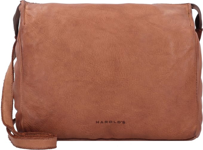HAROLD'S Leren Schoudertas Submarine Postbag Cognac Bruine
