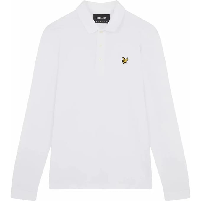 Lyle & Scott Poloshirt met lange mouwen in Wit