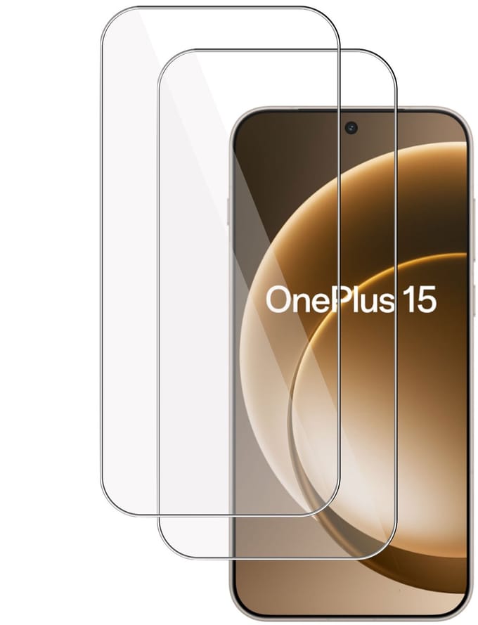 2x TechNow Screenprotector geschikt voor OnePlus 15 Screenprotector - Gehard Glas - Rounded - Proteqt+