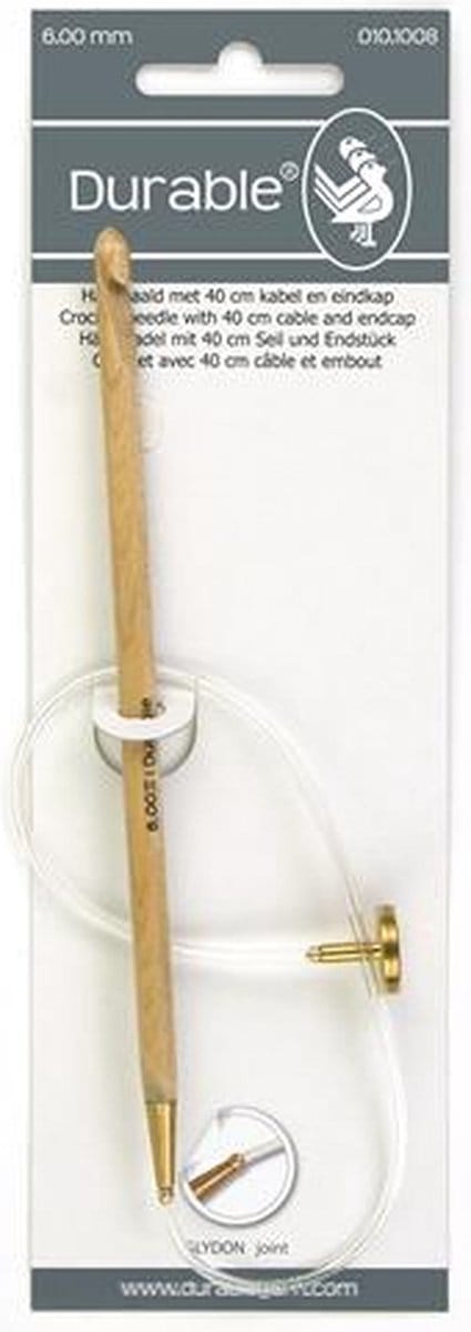 Durable 010.1008 Tunische haaknaald 15cm 6mm met 40cm kabel