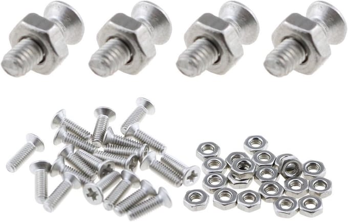 20x M2.5 x 8mm Paneelschroeven en Moeren Set - RVS Platte Kop Schroefbevestiging