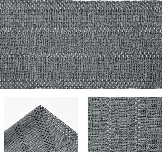 Dailygoods - Donkergrijze Geweven Tafelloper 30x183 cm voor Eettafel