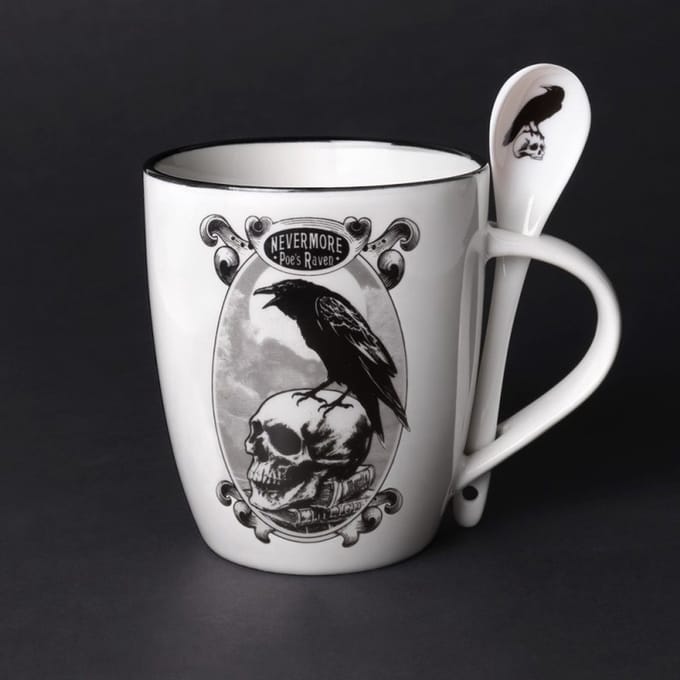 Alchemy - Poe's Raven Mok/beker met lepel set - Wit