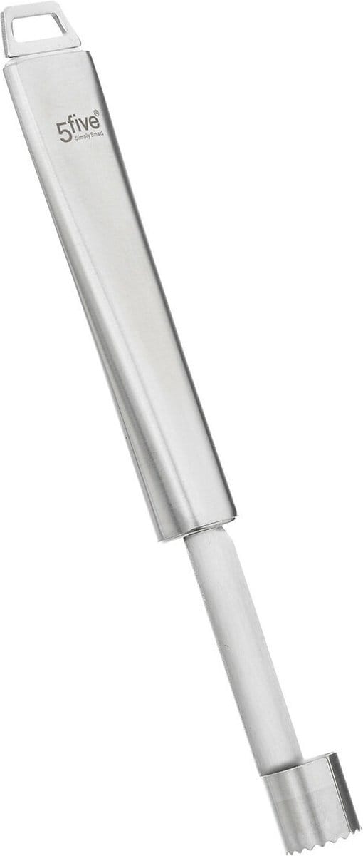 5Five - Appelboor de luxe - zilverkleurig - RVS - 22 cm - Fruit schil mesjes