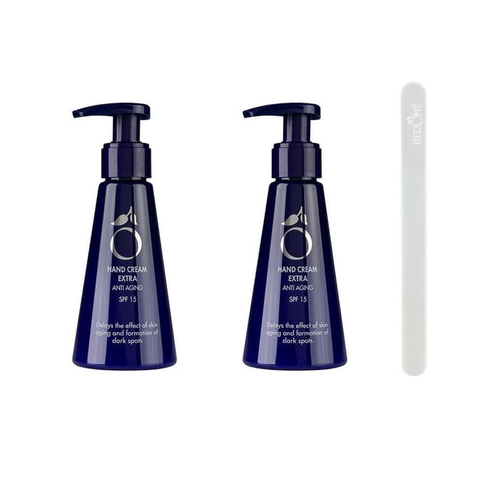 Herome 2-Pack Handcreme Extra Anti Ageing - SPF15 - Vertraagt Rimpels - Inclusief Glass Nail File - 2*120ml.