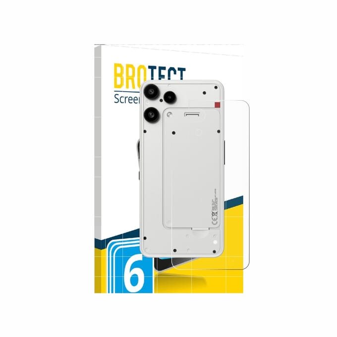 BROTECT - Screenprotector voor Nothing Phone (3a) Lite (Achterkant) - Folie Beschermfolie transparant 6 Stuks