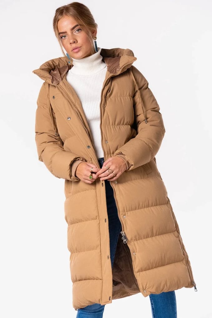 Getdrezzed Winterjas - Maat: S - winterjas midi camel