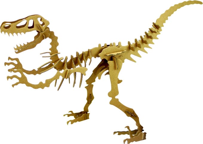 3D Model Karton Puzzel - Velociraptor Dinosaurus - DIY Hobby Knutsellen - 35x18x11cm