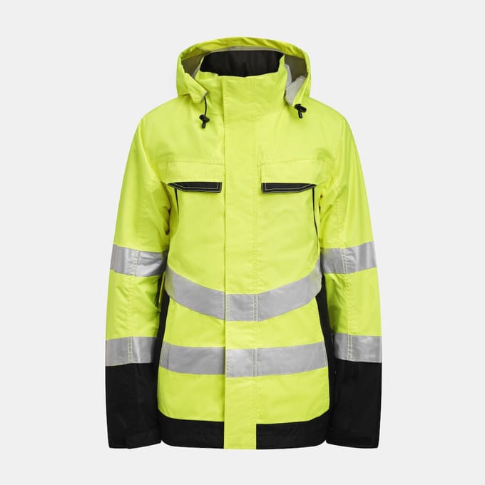 Jobman 1283 Hi-Vis Shell Jacket 65128362 - Geel/Zwart - 3XL