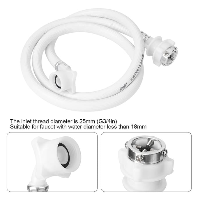 1.5m G3/4in Inlaatdraad Universele Wasmachine Inlaatslang Waterleiding Accessoires Fitting white