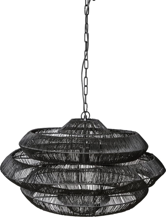 PTMD Jeff Hanglamp - H44 x Ø69 cm - Ijzer - Zwart