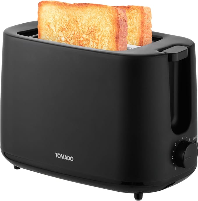 Tomado TBT1000B - Compacte broodrooster - Toaster - 2 lange sleuven - 7 standen - Zwart
