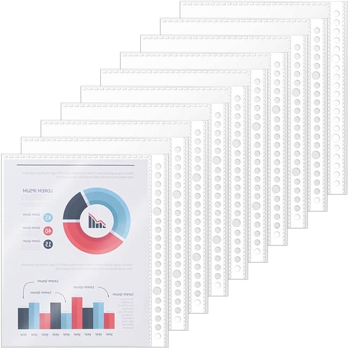 Elba A5 Folio Covers - Transparante Multi-Perforatie, Verpakking van 200 Stuks voor Documenten en Archivering