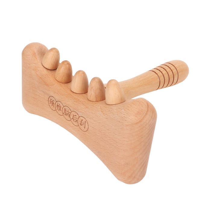 Houten Gua Sha Tool Draagbaar Afgeronde Randen Hout Schrapende Massage Tool voor Cervicale Wervelkolom Schouder beige