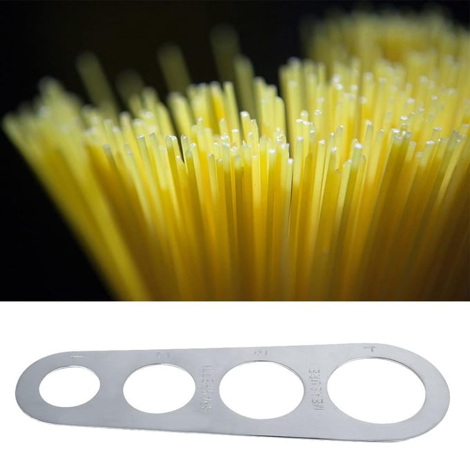 1 Pièce Acier Inoxydable Mesureur de Spaghetti Outil de Mesure 4 Portions de Service Cuisson Pâtes Règle yellow