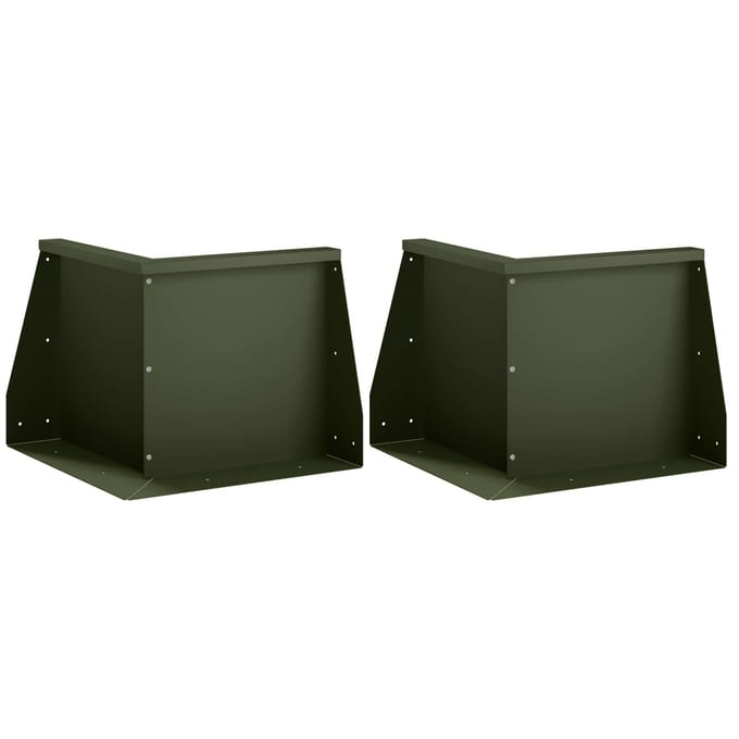 vidaXL - Keermuur - 2 - st - 50 - x - 50 - x - 30 - cm - Staal - Olijfgroen