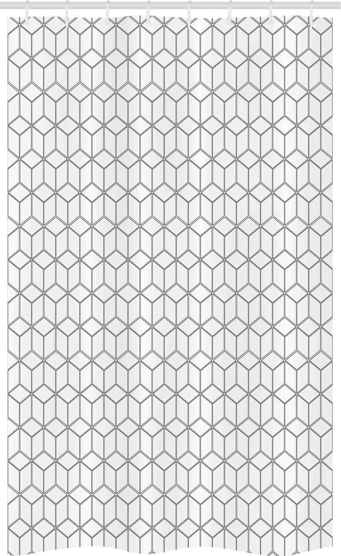 ABAKUHAUS Douchegordijn – Vierkantjes – 120x180 cm – Zwart/Wit