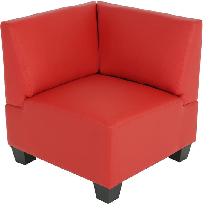 Modulaire hoekeenheid Lyon, kunstleer ~ rood