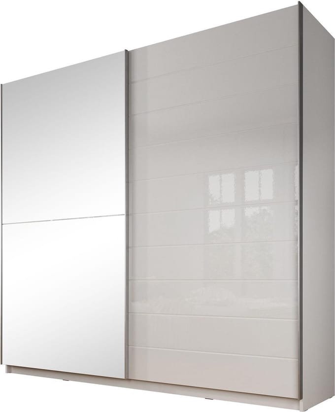 Meubella - Kledingkast Mariah - Wit - 217 cm - Met spiegel