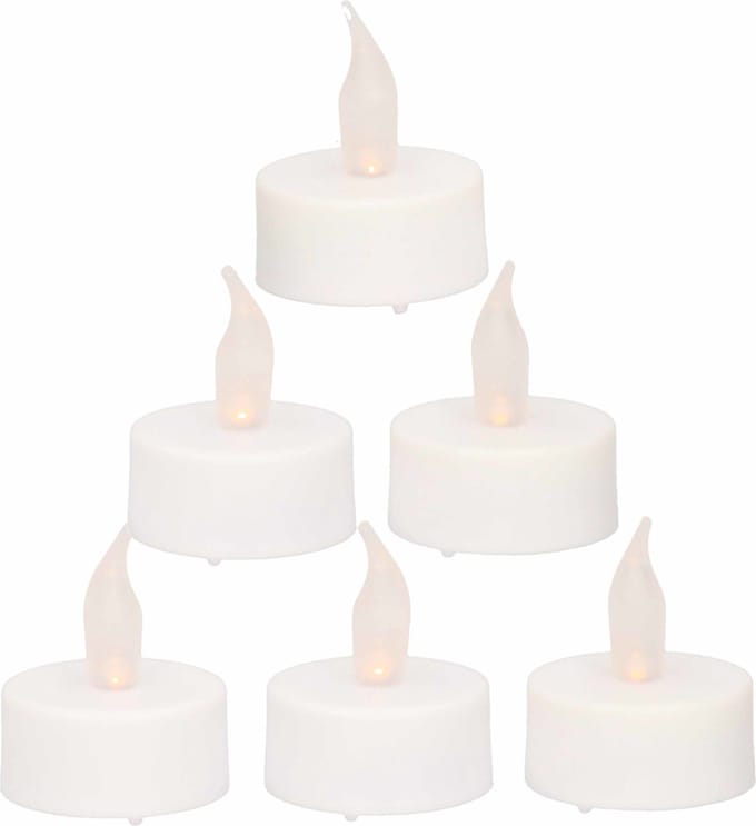 Anna's Collection LED theelichtjes - 12x stuks - wit - met timer functie - waxinelichtjes - kaarsen