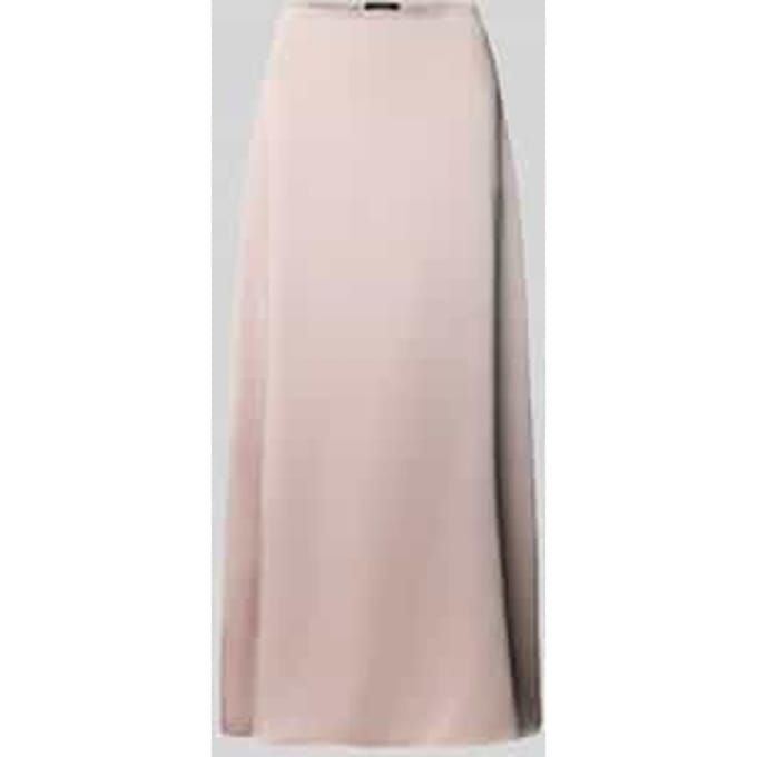 Uitlopende midirok in satijnlook