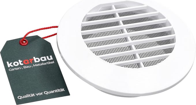 Rond Ventilatierooster 100 mm - Wit, Insectenwerend en Weerbestendig - Ventilatieoplossing