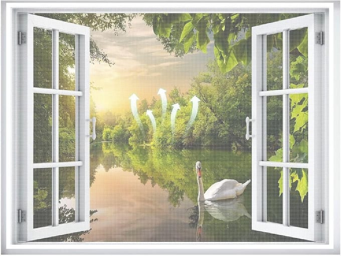 Zelfklevend Hor Raam Horren Wit Wasbaar Voor Binnen en Buiten 55x110cm