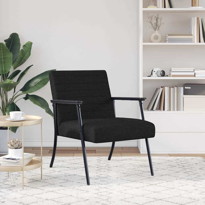 vidaXL - Fauteuil - Zwart - 59 - x - 75 - x - 78 - cm - Stof