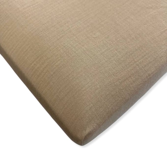 Dartomik - Muslin Hoeslaken met Elastiek - 90x50 cm - Beige - Oeko-tex Gecertificeerd