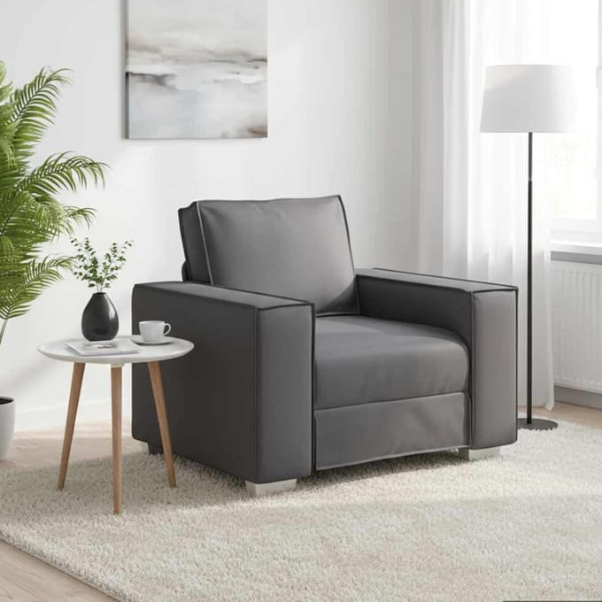vidaXL - Sofa - Stoel - Grijs - 100 - cm - Kunstleer