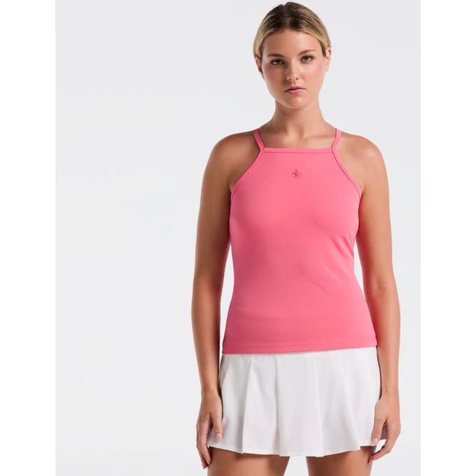 Original Penguin Grid Jacquard Tanktop Dames-Pink