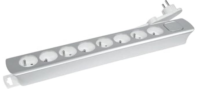 Stopcontacten met interne kabel en platte stekker 8x met 1,4 m kabel