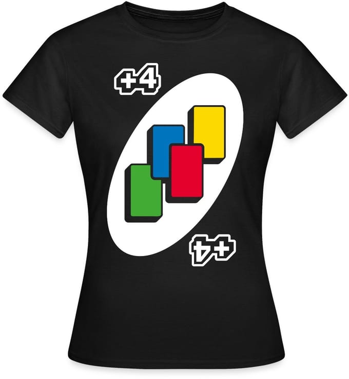 UNO +4 Kaart Kostuum Neem-4 T-Shirt Dames