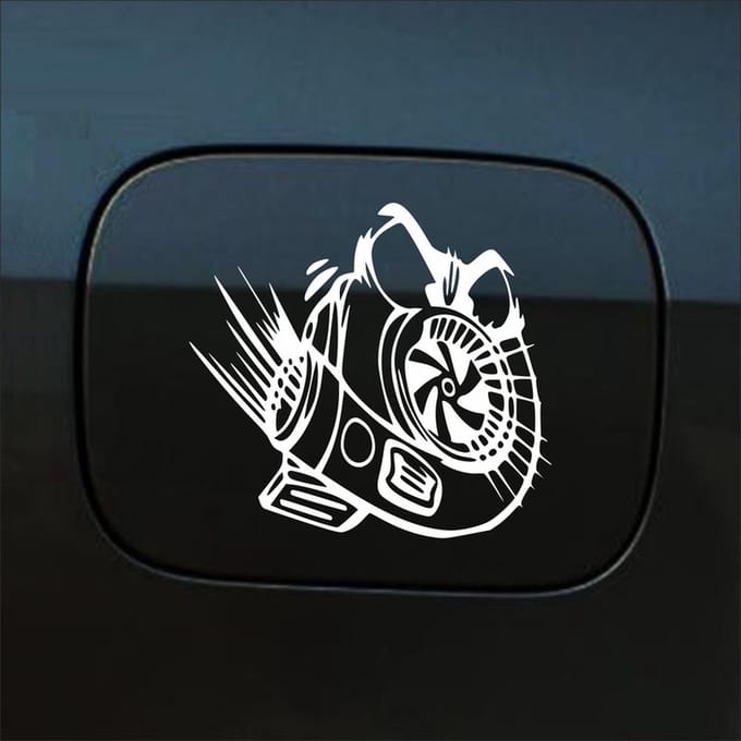 Bumpersticker - Turbo - 13 X 13 - Wit