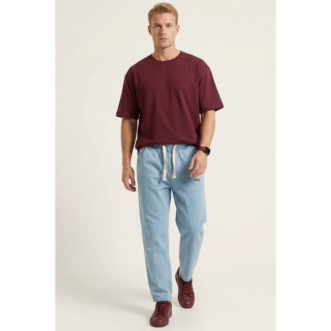 Elastische Taille Denim Broek