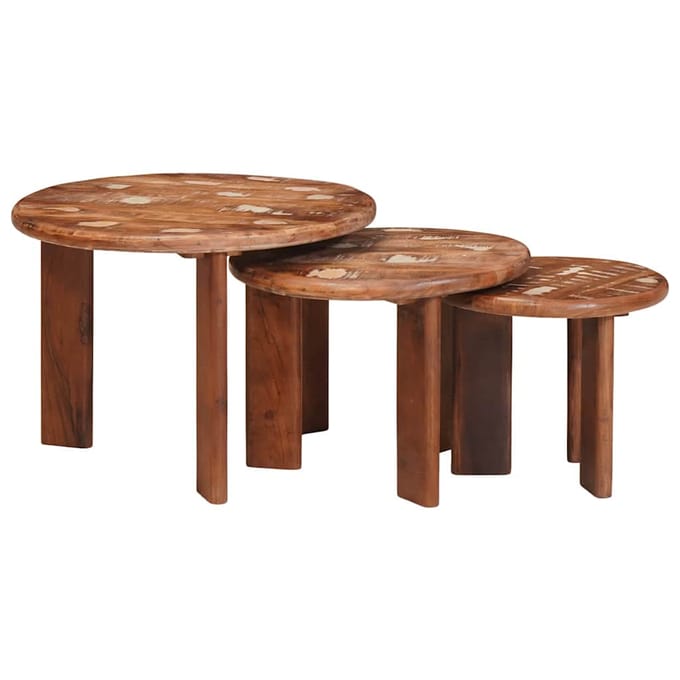 vidaXL - Nesting - Koffietafels - 3 - st - Multikleur - Ø - 54 - x - 40 - cm