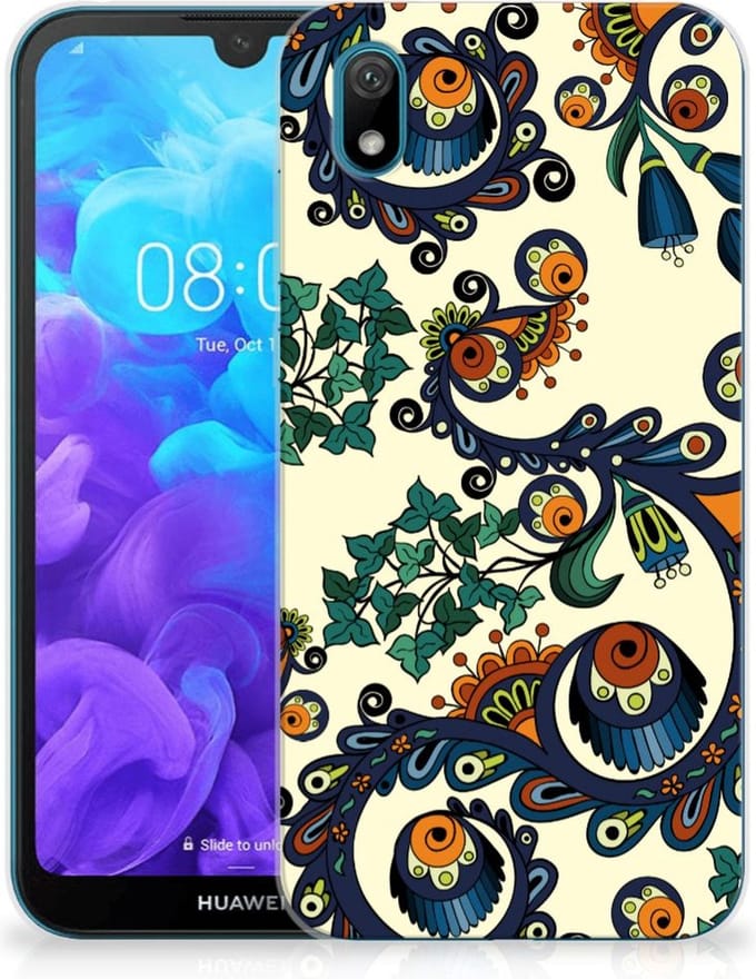 Siliconen Hoesje Huawei Y5 (2019) Barok Flower