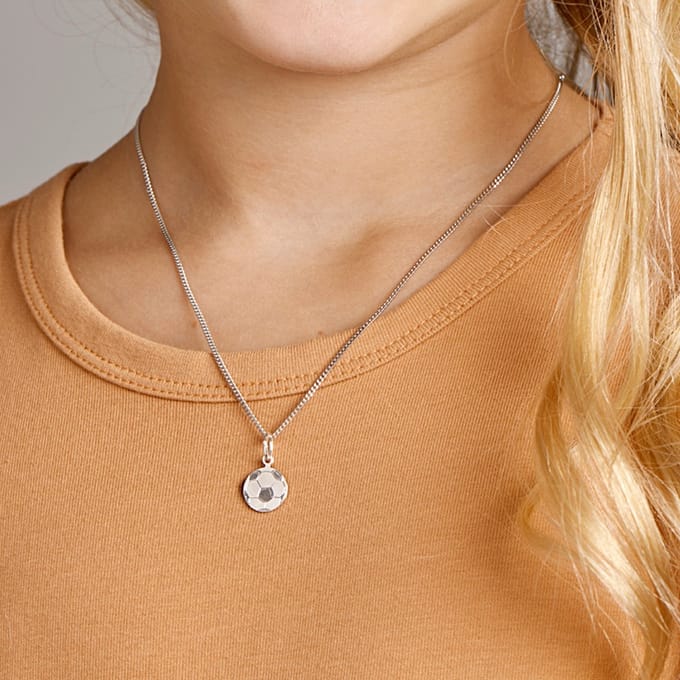zilver wit collier voetbal 38 cm 1021156