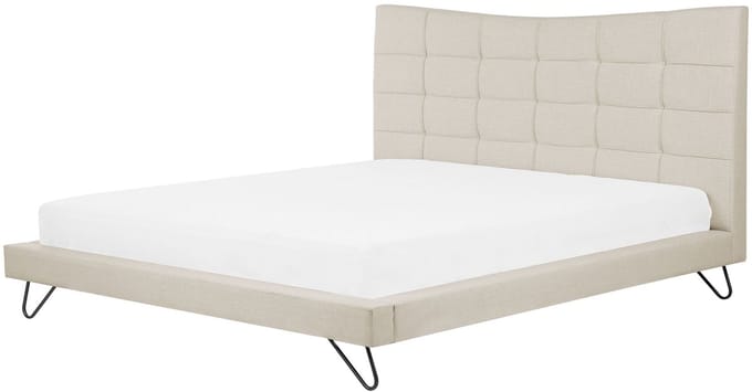 LANNION - Tweepersoonsbed - Lichtbeige - 180 x 200 cm - Polyester