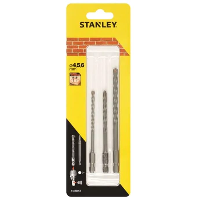 Stanley Betonboor Set Zeskantboor - Diam. 4/5/6mm - 3 Stuks