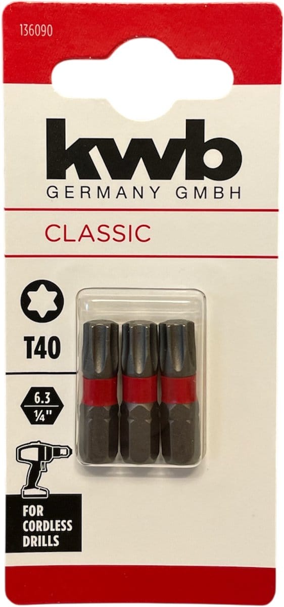 KWB 3 bitjes standaard 25mm T40