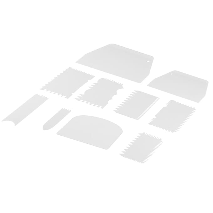 10 stuks/set Plastic Bakrand Deegschraper Snijder Gebakspatels Taartdecoratie Bakgereedschap white