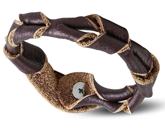 Montebello Armband Ludo Brown - Leer - 15mm - 19cm