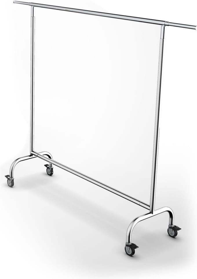 Gruppo Corso Kledingrek Chroom 167 cm Hoog - Op Wielen - Verstelbaar