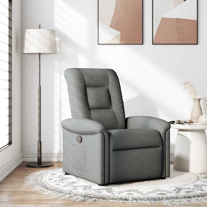 vidaXL - Fauteuil - verstelbaar - stof - donkergrijs
