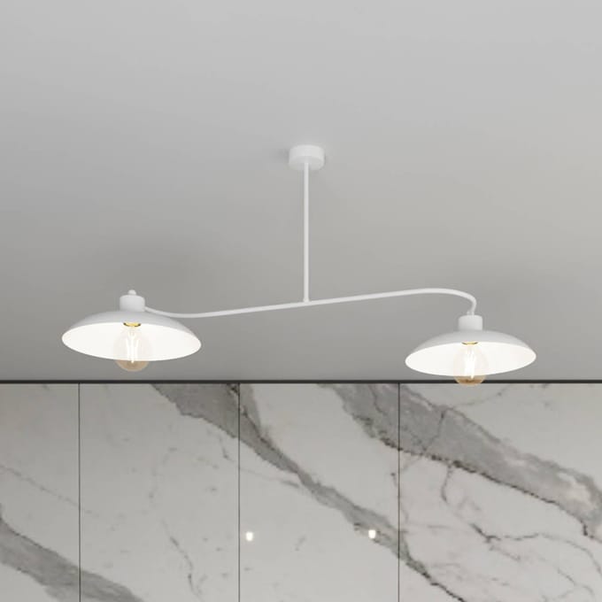 EMIBIG LIGHTING Plafondlamp Foster, 2-lamps, 100 cm, wit, metaal, E27