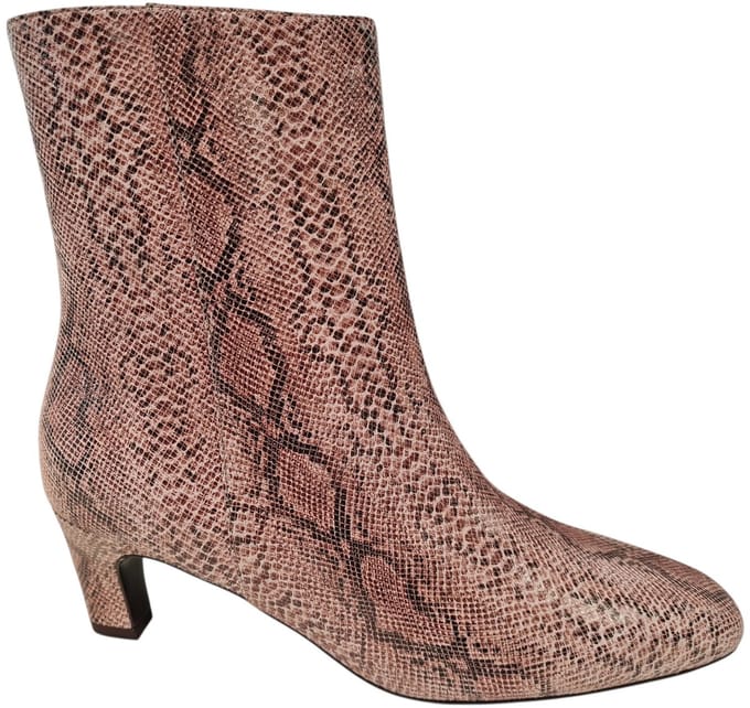 Peter Kaiser Beige Slangenprint Dames Enkellaarzen - Beige - 41