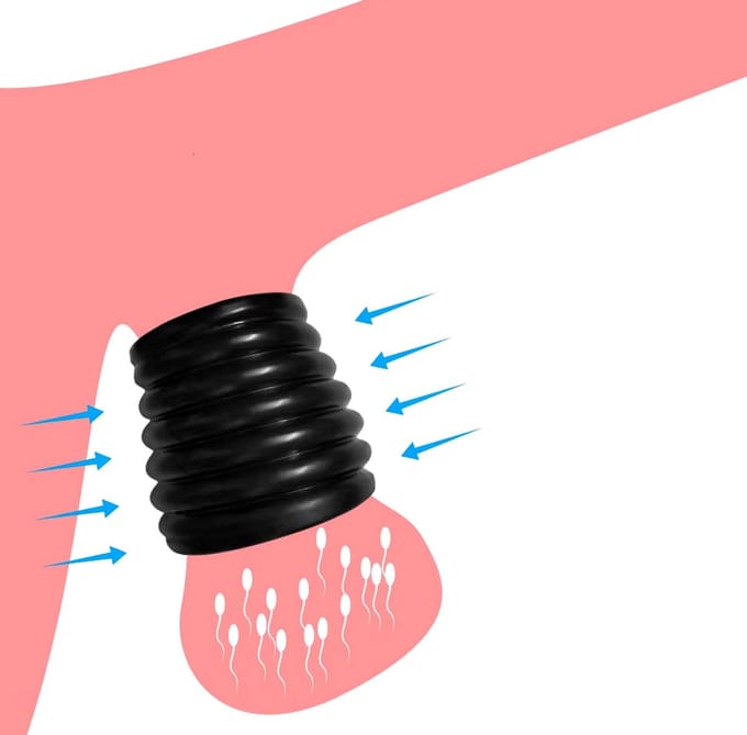 Fijne siliconen balzak ring - Ejaculatie vertragend - Scrotum stretcher - One size - Cockring