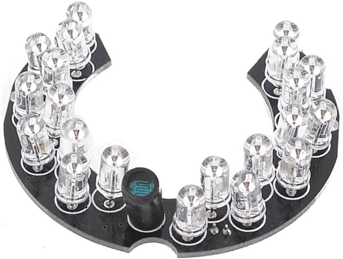 IR LED Illuminator Board - Camera Lamp Board - Camera Beveiliging - 21 LED Lampjes - 5mm Diameter - Rood