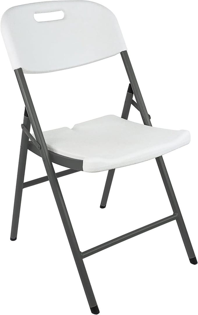 Klapstoel - Tuinstoel Opvouwbaar - Terras Zitten - UV- en weerbestendig - 50 x 47 x 84 cm - Wit